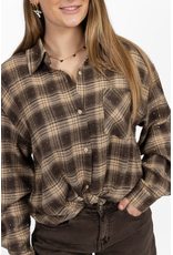 21Jewelz Lange blouse met glitter - beige/bruin