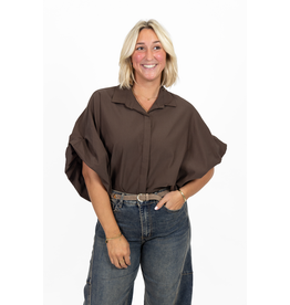 21Jewelz Oversized losvallend blousje - bruin