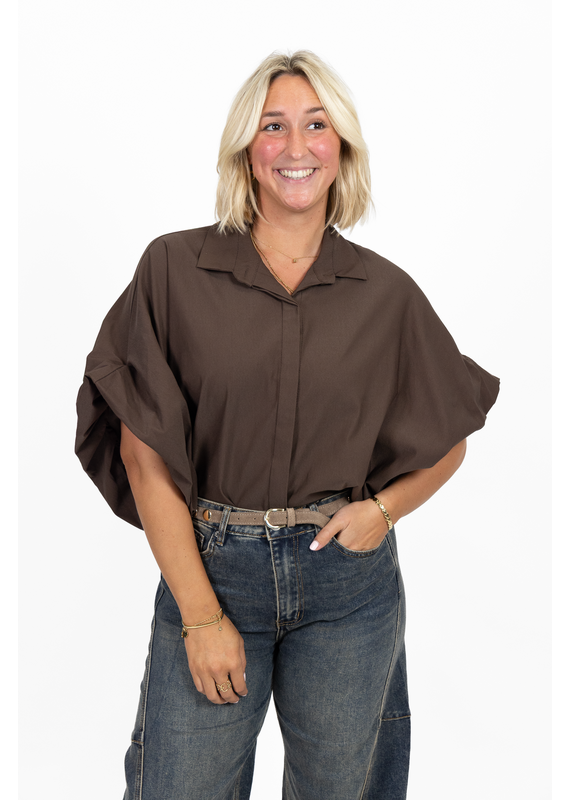 21Jewelz Oversized losvallend blousje - bruin