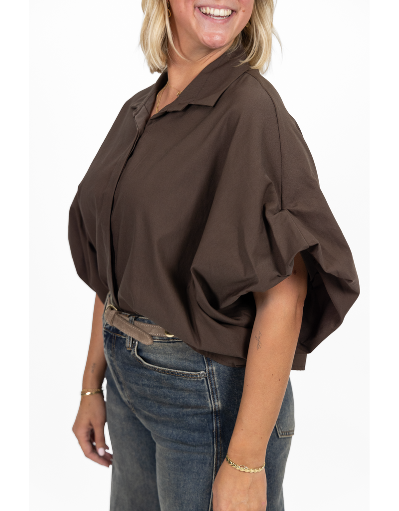 21Jewelz Oversized losvallend blousje - bruin