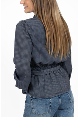 21Jewelz Geruite blouse met ceintuur - blauw