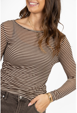 21Jewelz Cashmere top met strepen - beige/bruin
