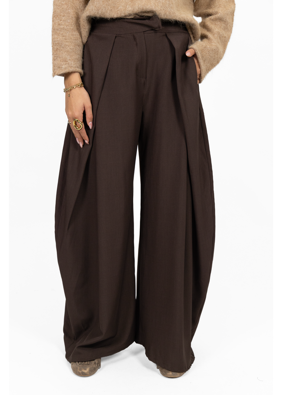 21Jewelz Wide leg pantalon met plooien - bruin
