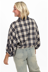 21Jewelz Cropped geruite blouse - donkerblauw/camel