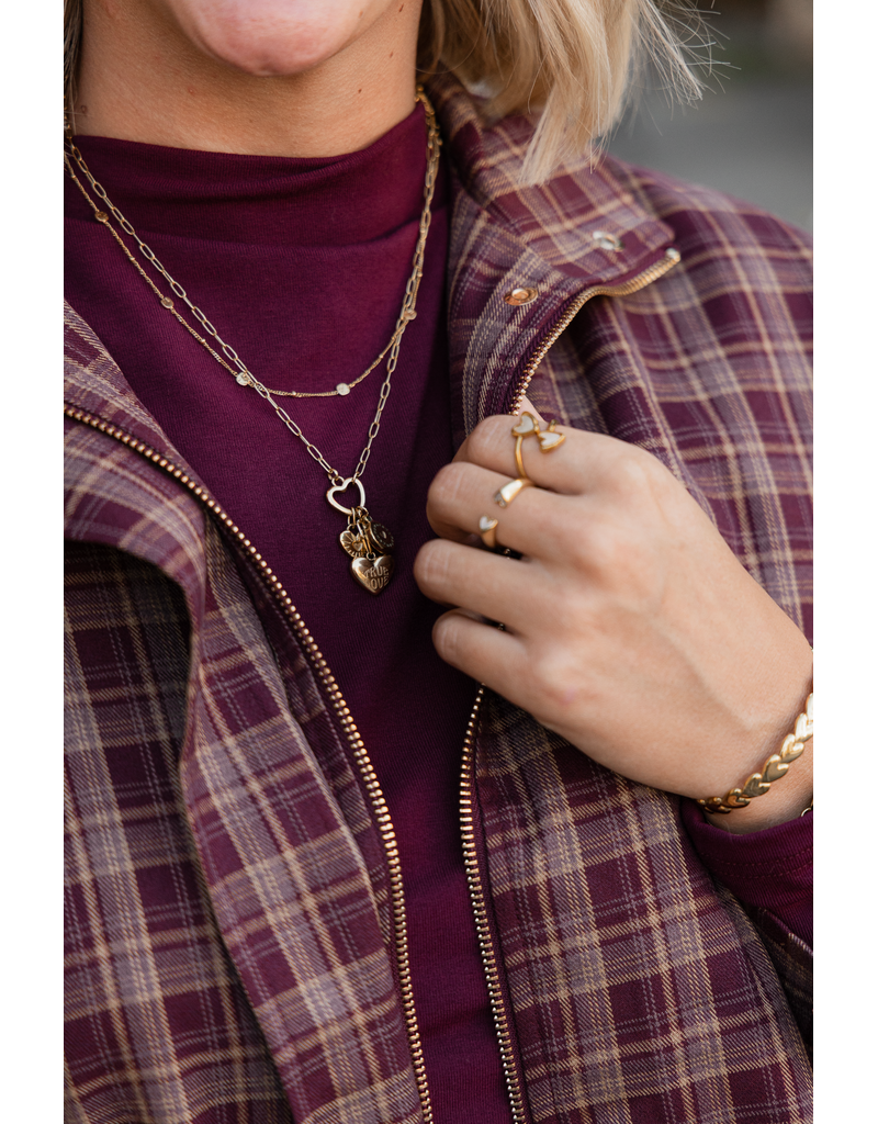 21Jewelz Geruit jasje - bordeaux/camel