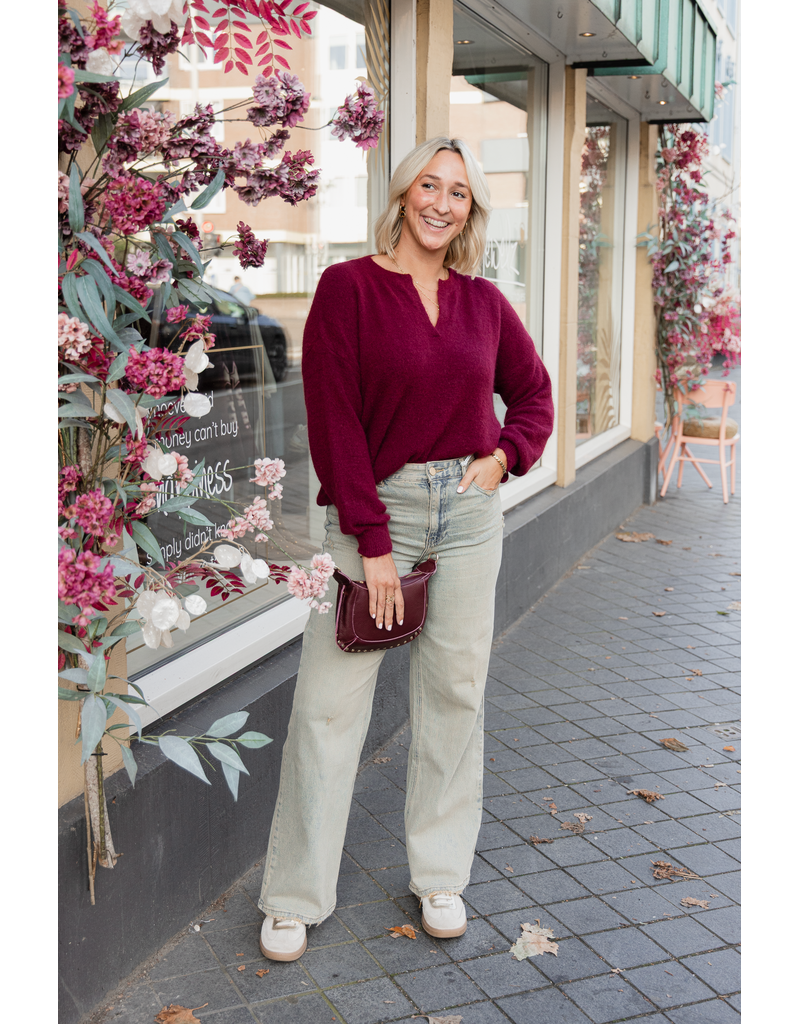 21Jewelz Trui met V-hals - bordeaux