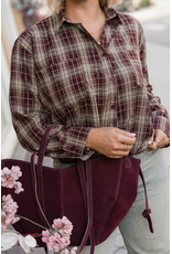 21Jewelz Blouse met glitter en elastiek - bordeaux/beige