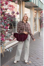 21Jewelz Blouse met glitter en elastiek - bordeaux/beige