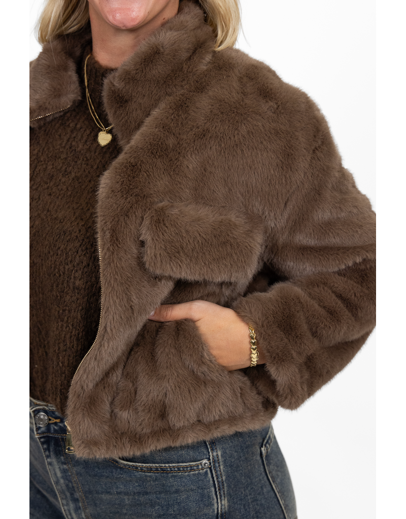 21Jewelz Fluffy jas - bruin