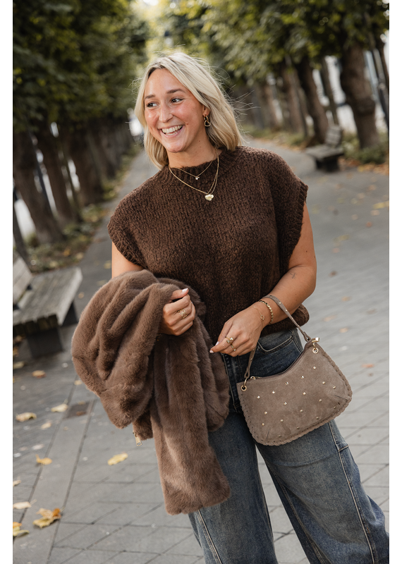 21Jewelz Knitted spencer - bruin