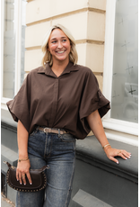 21Jewelz Oversized losvallend blousje - bruin