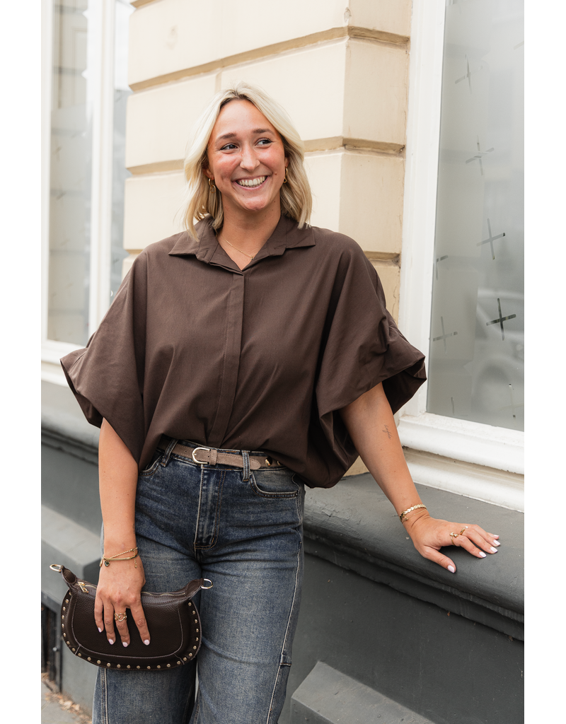 21Jewelz Oversized losvallend blousje - bruin
