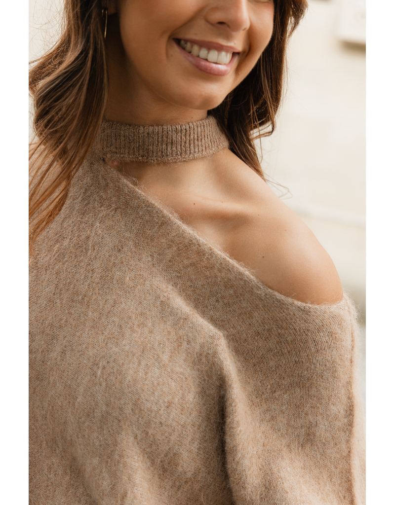 21Jewelz One shoulder trui - camel