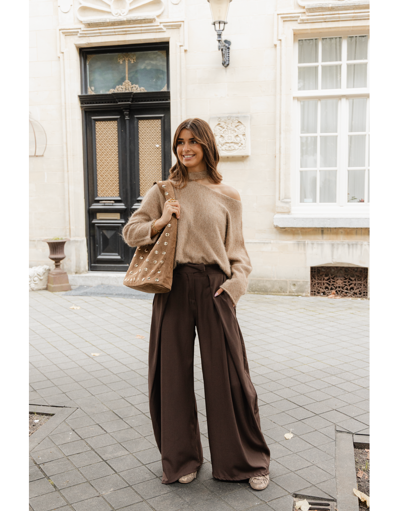 21Jewelz One shoulder trui - camel