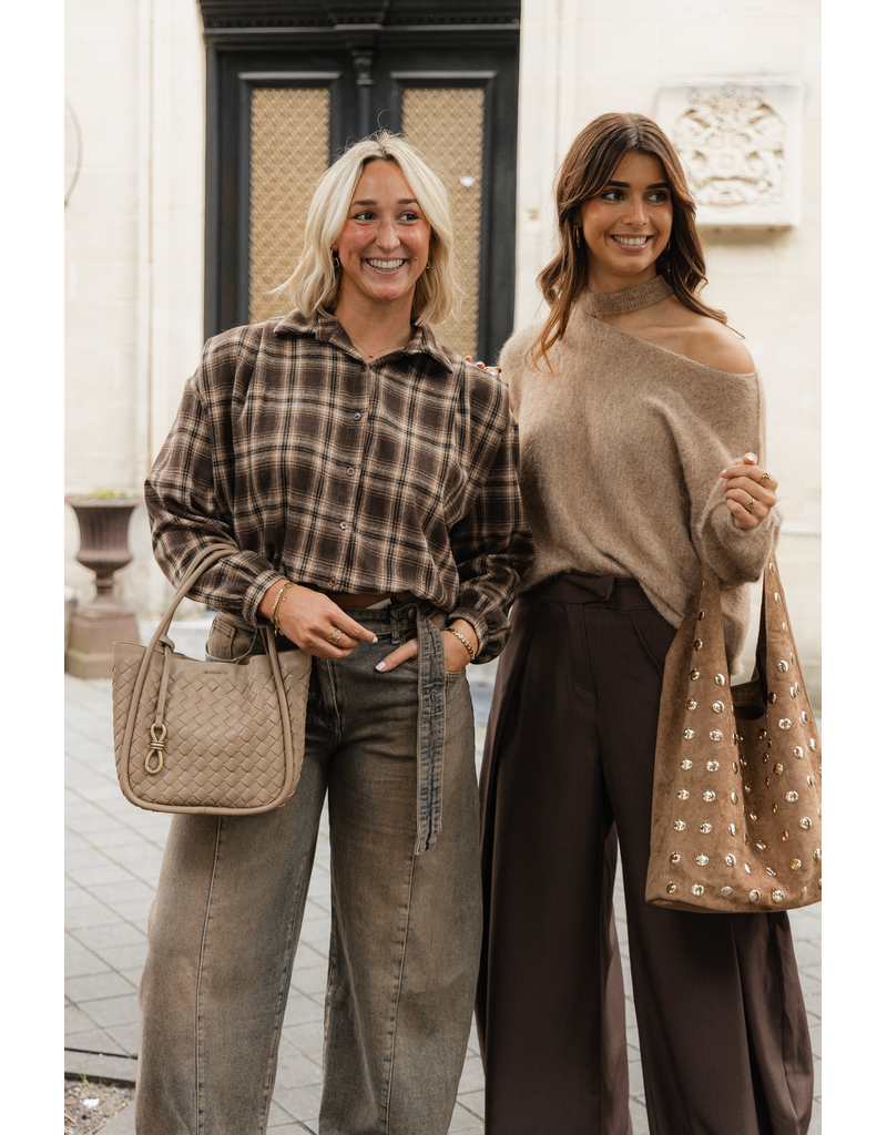 21Jewelz One shoulder trui - camel