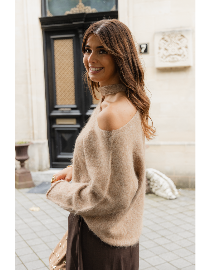 21Jewelz One shoulder trui - camel
