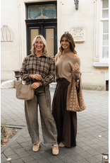 21Jewelz Cropped geruite blouse - bruin/camel