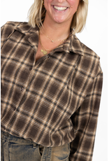 21Jewelz Cropped geruite blouse - bruin/camel