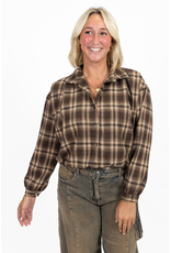 21Jewelz Cropped geruite blouse - bruin/camel