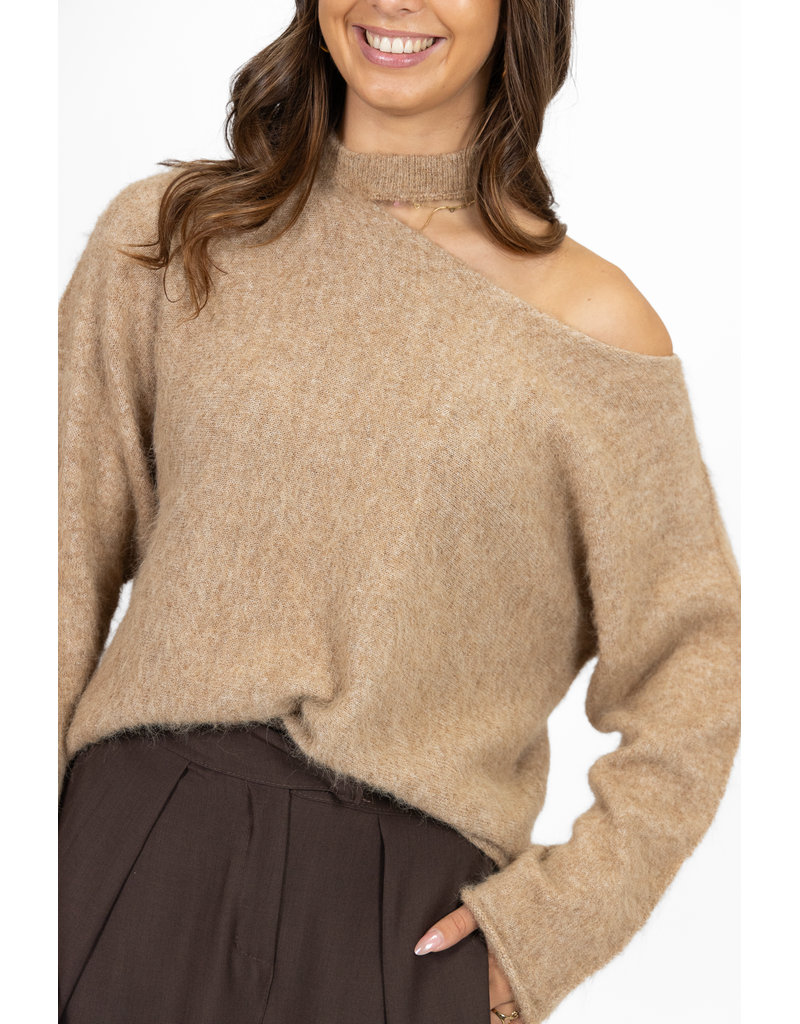 21Jewelz One shoulder trui - camel