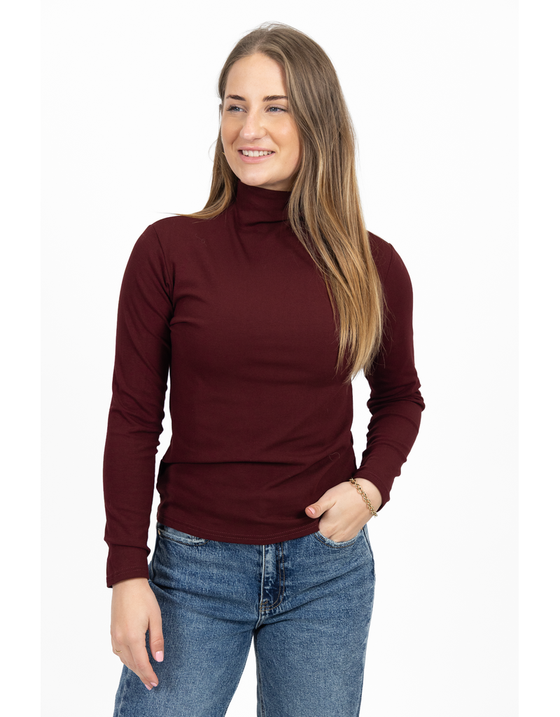 21Jewelz Effen longsleeve met col - bordeaux