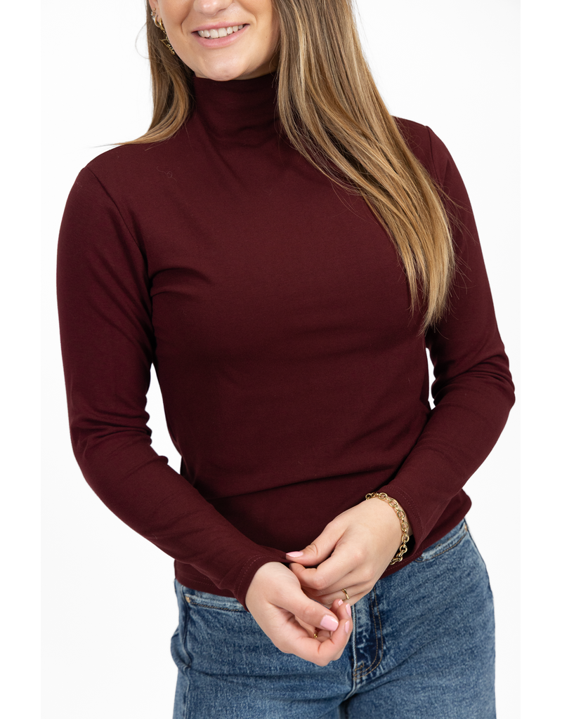 21Jewelz Effen longsleeve met col - bordeaux