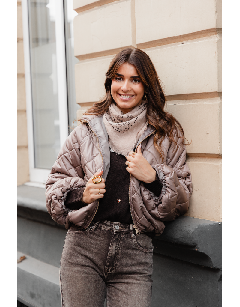 21Jewelz Gewatteerde jas - taupe