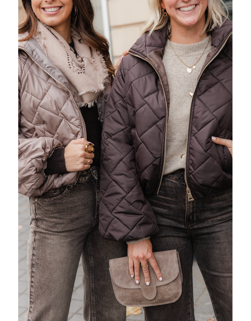 21Jewelz Gewatteerde jas - taupe