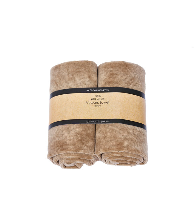 Velours towel - beige