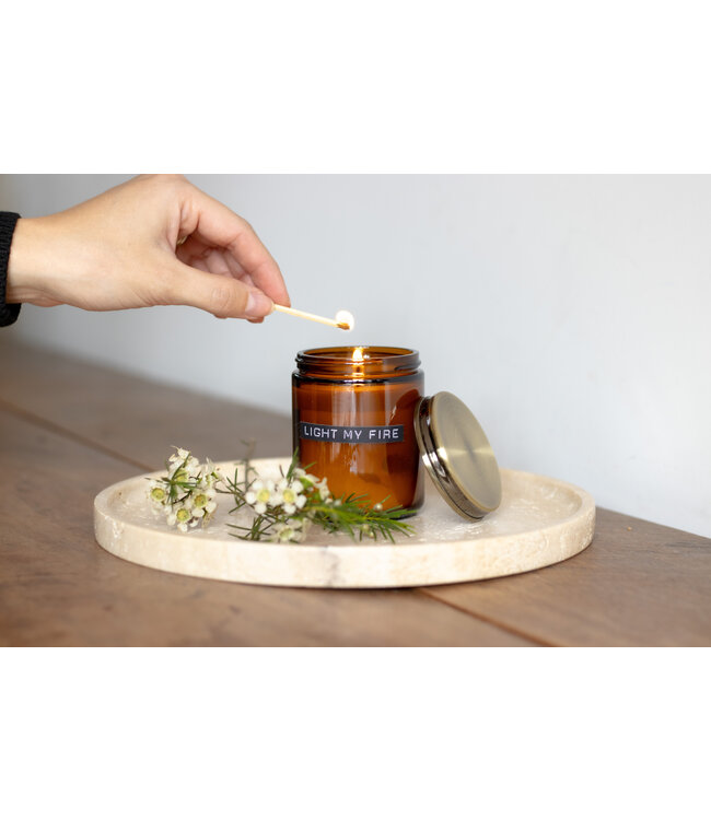 Medium Scented Candle - Cedarwood with Brass cap