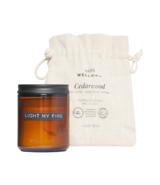 LIGHT MY FIRE Medium scented candle Cedarwood - black cap