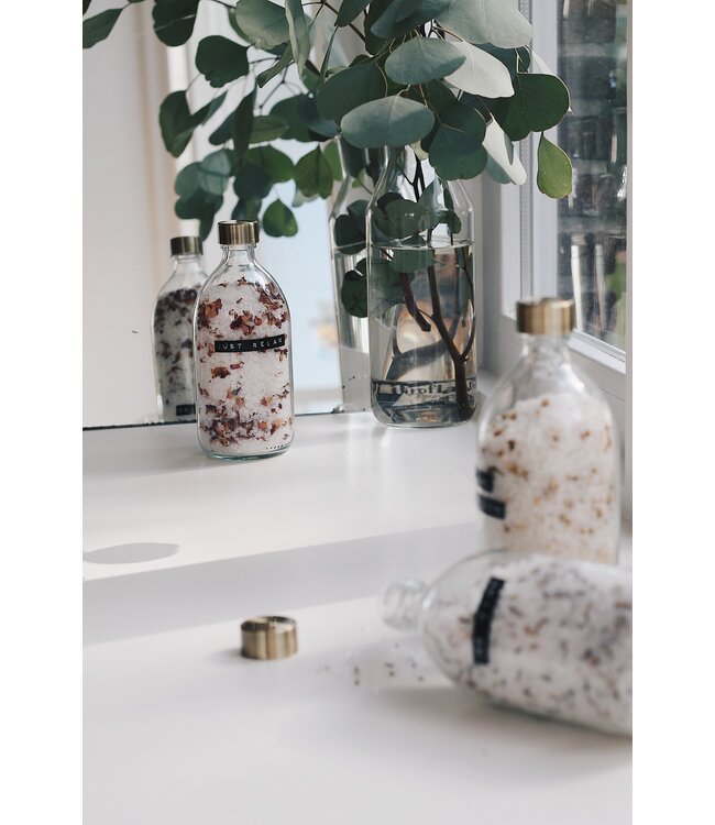 Bath salt - Roses 500ml with Brass cap