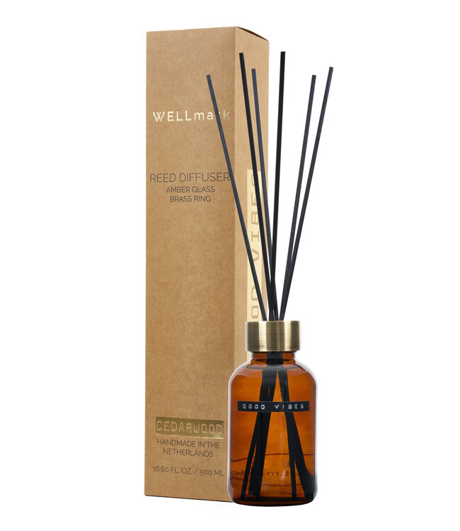 Maxi Reed diffusers - Cedarwood 400ml with Brass ring