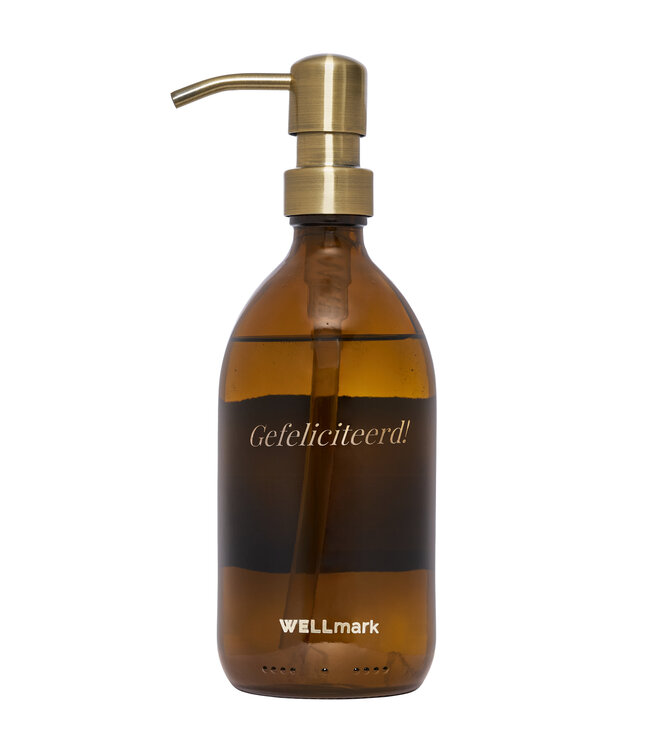 Gepersonaliseerde handzeep 500ml bamboe - messing pomp