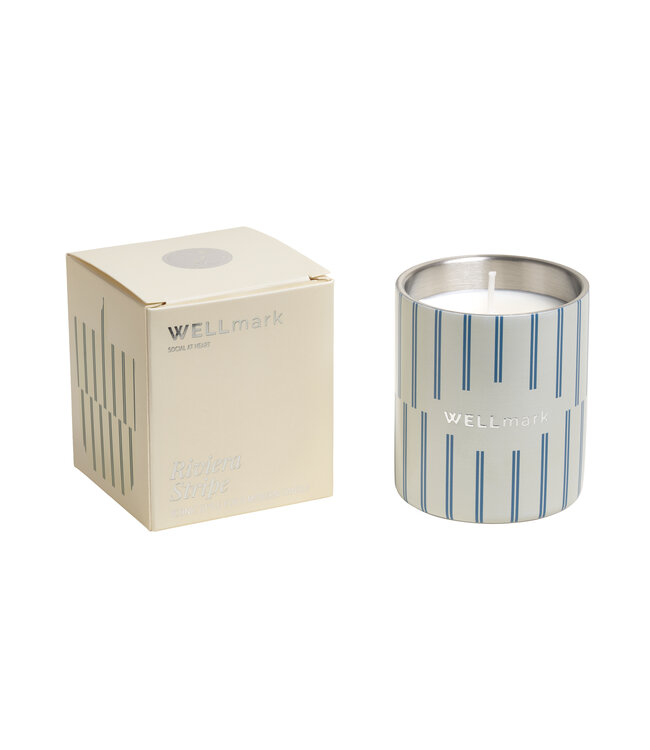 Duftkerze 220gr Riviera Stripe - Duft Sunkissed Bloom