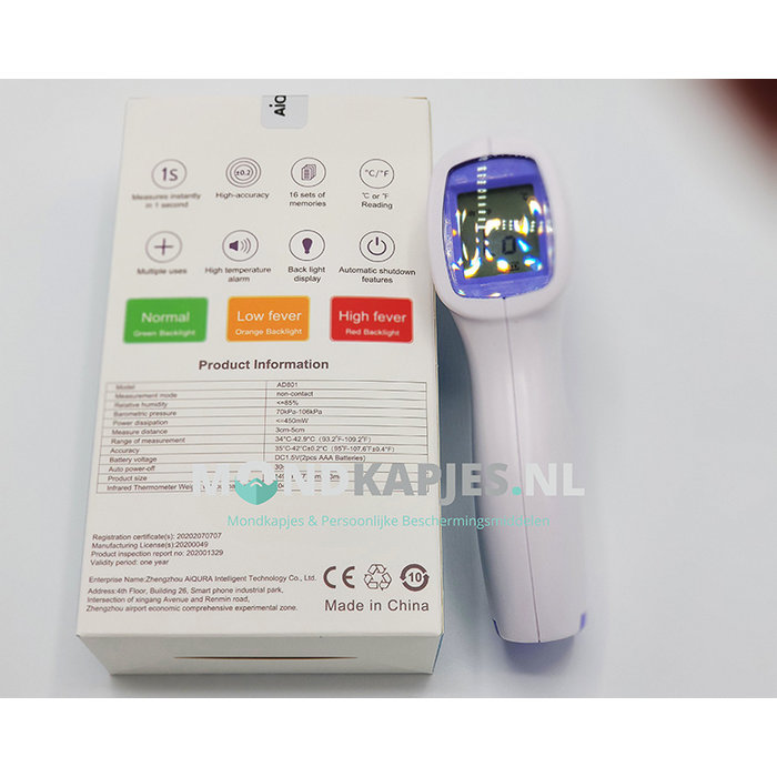 Stirnthermometer Infrarot | Aiqura |AD801