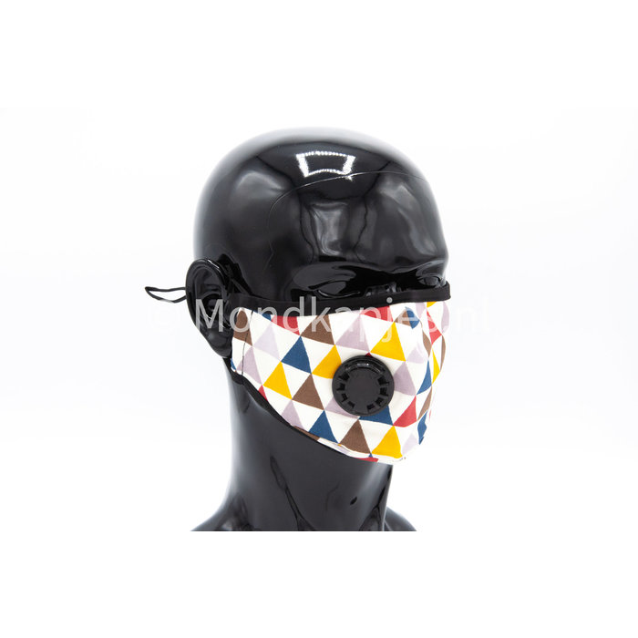 Washable Facemask |  Colored Triangles | AP5 |  No valve |  Single pack