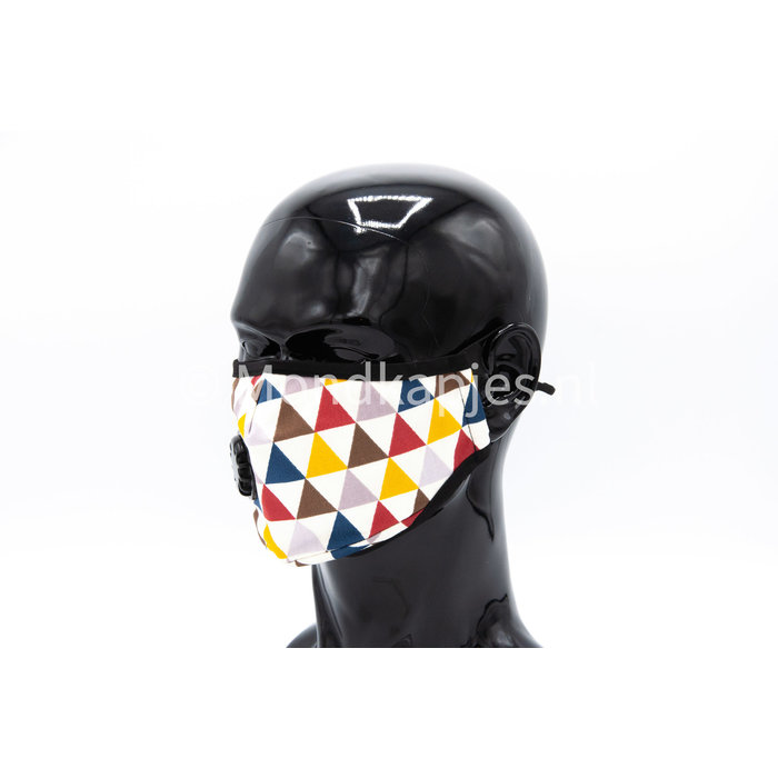 Washable Facemask |  Colored Triangles | AP5 |  No valve |  Single pack