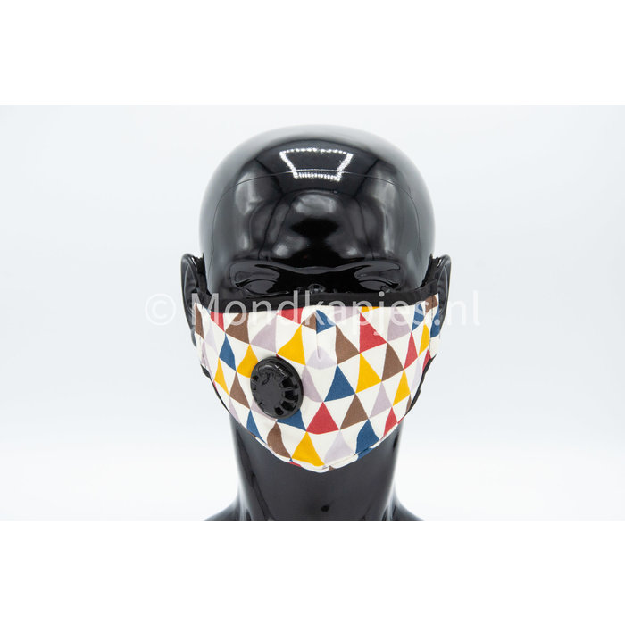 Washable Facemask |  Colored Triangles | AP |  No valve |  Single pack