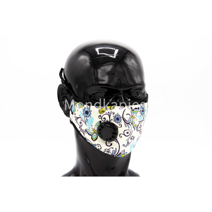 Washable Facemask | Light Butterfly | AP | With valve | Single pack