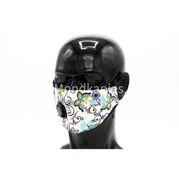 Washable Facemask | Light Butterfly | AP | With valve | Single pack