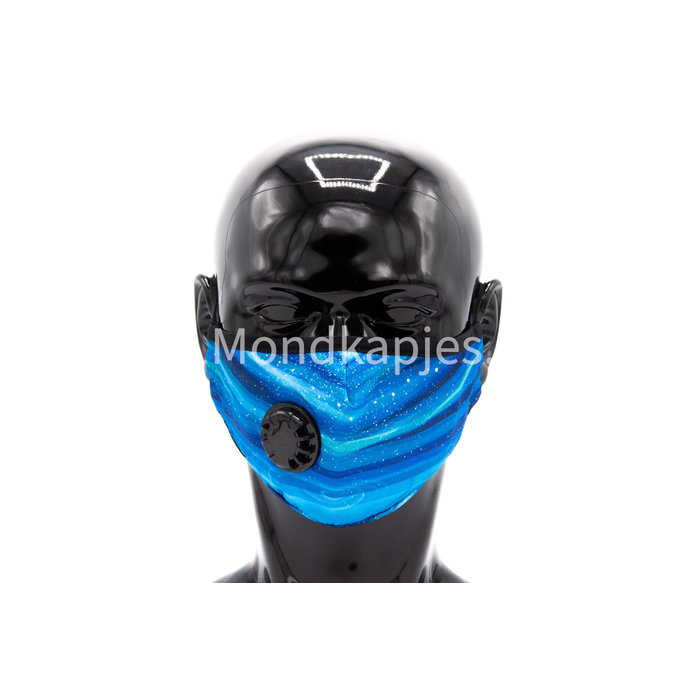 Washable Facemask |  Blue Space | AP | With valve | Single pack