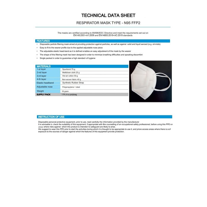 FFP2 5-Layer Medical Face masks White | HG | quality mask | made in EU