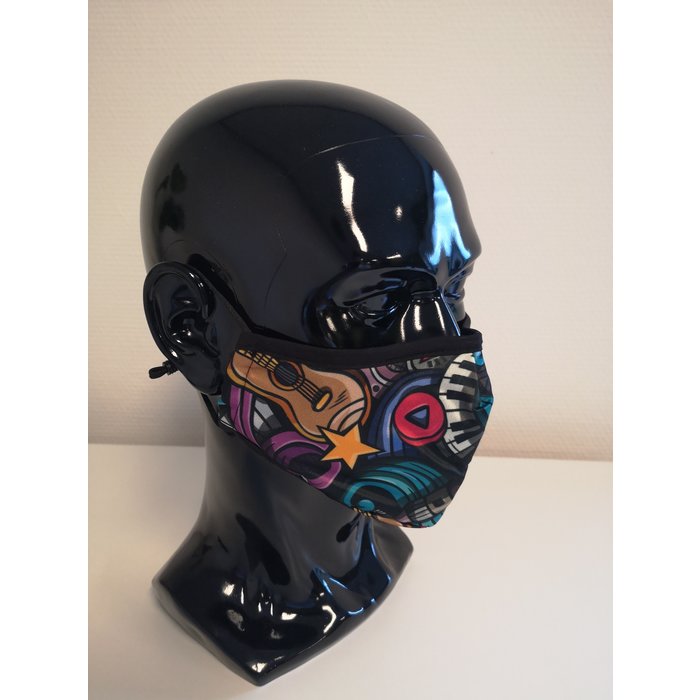 Washable Facemask |  Cartoon Art | AP | With valve | Single pack