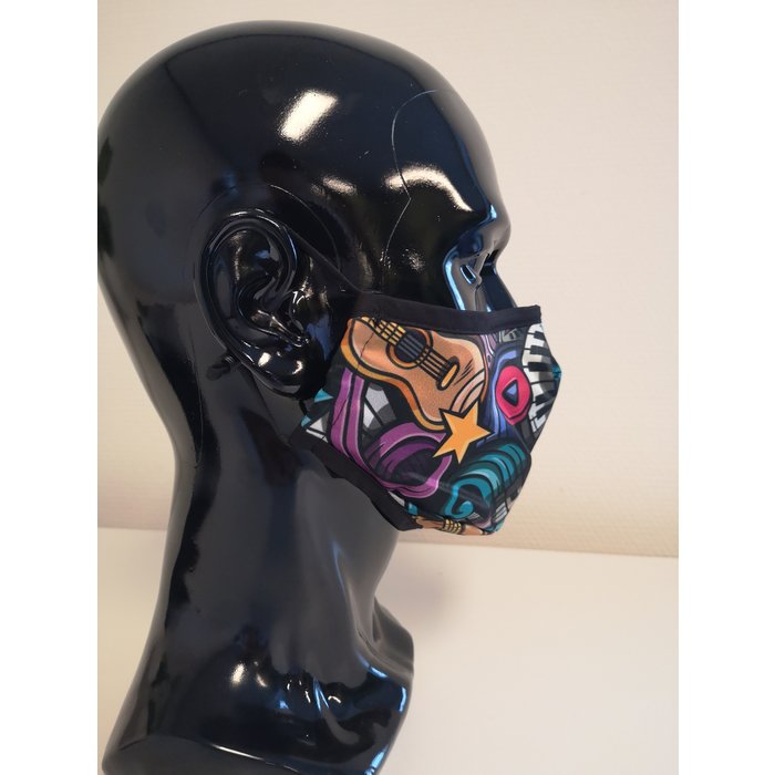 Washable Facemask |  Cartoon Art | AP | With valve | Single pack