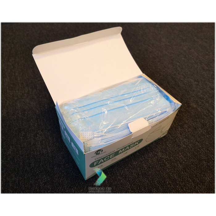 3 Laags Chirurgische Mondkapjes | HZX  | Omdoos 2000 stuks | (40 x 50 Pack) | Handig voor zakelijk gebruik