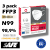 Máscara FFP3 N99 | Blanco | Fabricado en la UE | 3x
