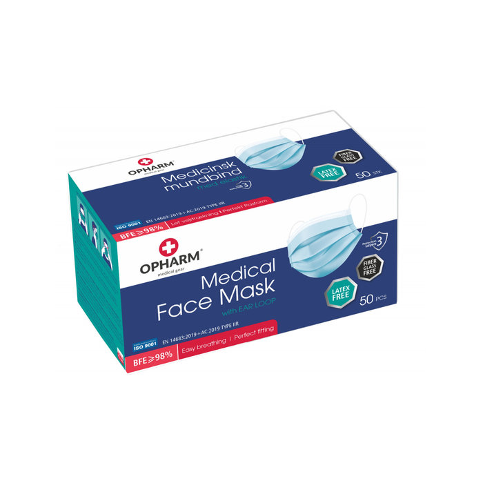 50 Masques faciaux Blue IIR Medical fabriqués en Europe