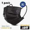 1x Mascarilla médica IIR NEGRA - Fabricada en la UE