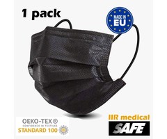 1x masque médical IIR NOIR - Fabriqué en UE